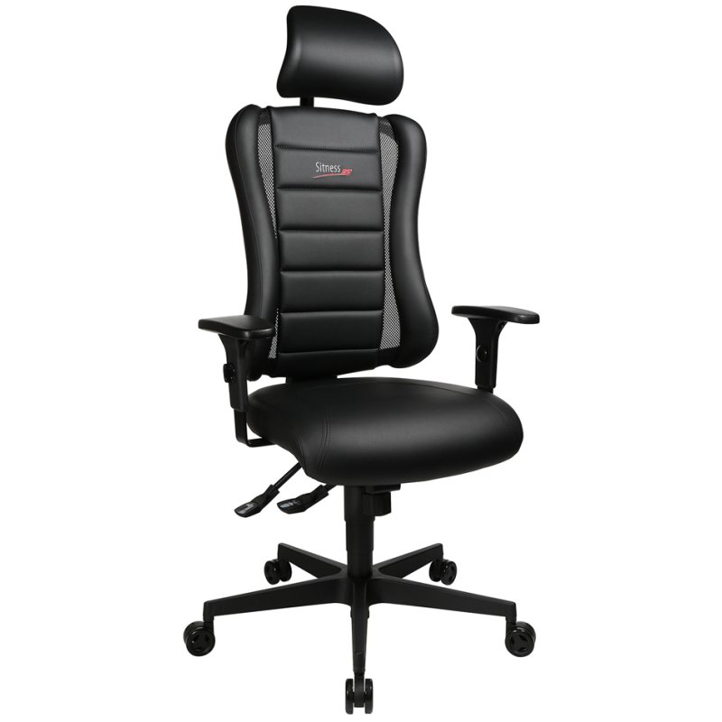 Topstar bureaustoel Sitness RS, zwart/rood, kunstleer, draaibaar